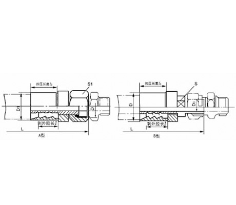 A、B、C型扣压式胶管接头(2.6～45MPa)